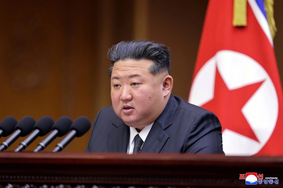 Lãnh đạo Triều Tiên Kim Jong Un trong phiên họp của Hội đồng Nhân dân Tối cao ngày 21/9. Ảnh: KCNA