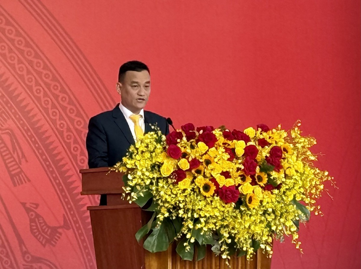Ông Bùi Thành Trung, Chủ tịch Sun Group vùng miền Nam, đại diện các chủ đầu tư phát biểu tại buổi lễ - Ảnh: VGP