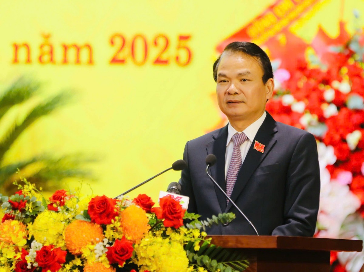 Đặng Xuân Phong, Ủy viên Ban Chấp hành Trung ương Đảng, Bí thư Tỉnh ủy Ninh Bình khóa I, nhiệm kỳ 2025-2030 phát biểu nhận nhiệm vụ.