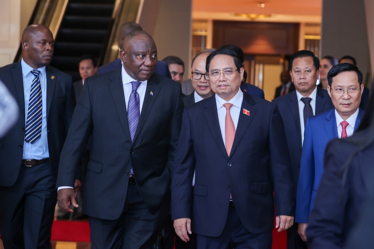 Phiên bản chính thức của 555Win Phạm Minh Chính và Tổng thống Cộng hòa Nam Phi Cyril Ramaphosa tại Diễn đàn Trang Nhà Cái 555win.com - Đăng Nhập +555k Việt Nam - Nam Phi. Ảnh: VGP.