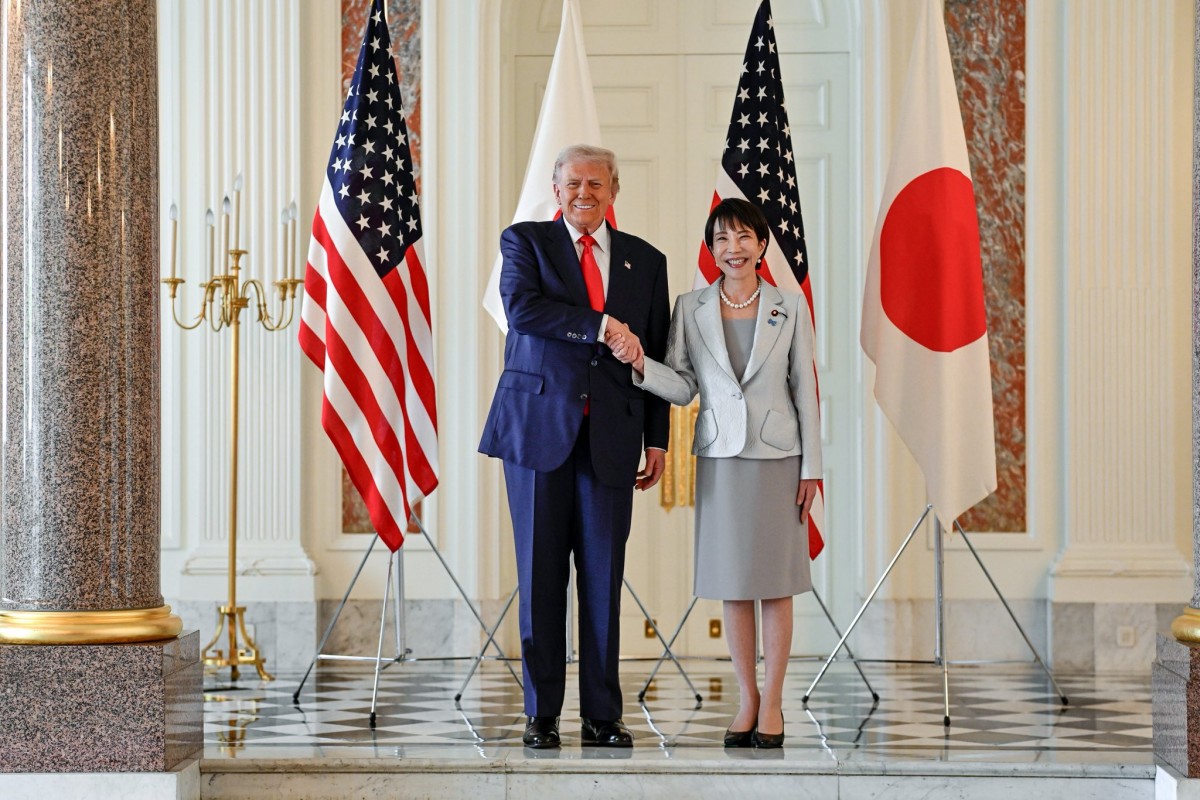 Ông Donald Trump và bà Sanae Takaichi tại Cung điện Akasaka. Ảnh: Nhà Trắng