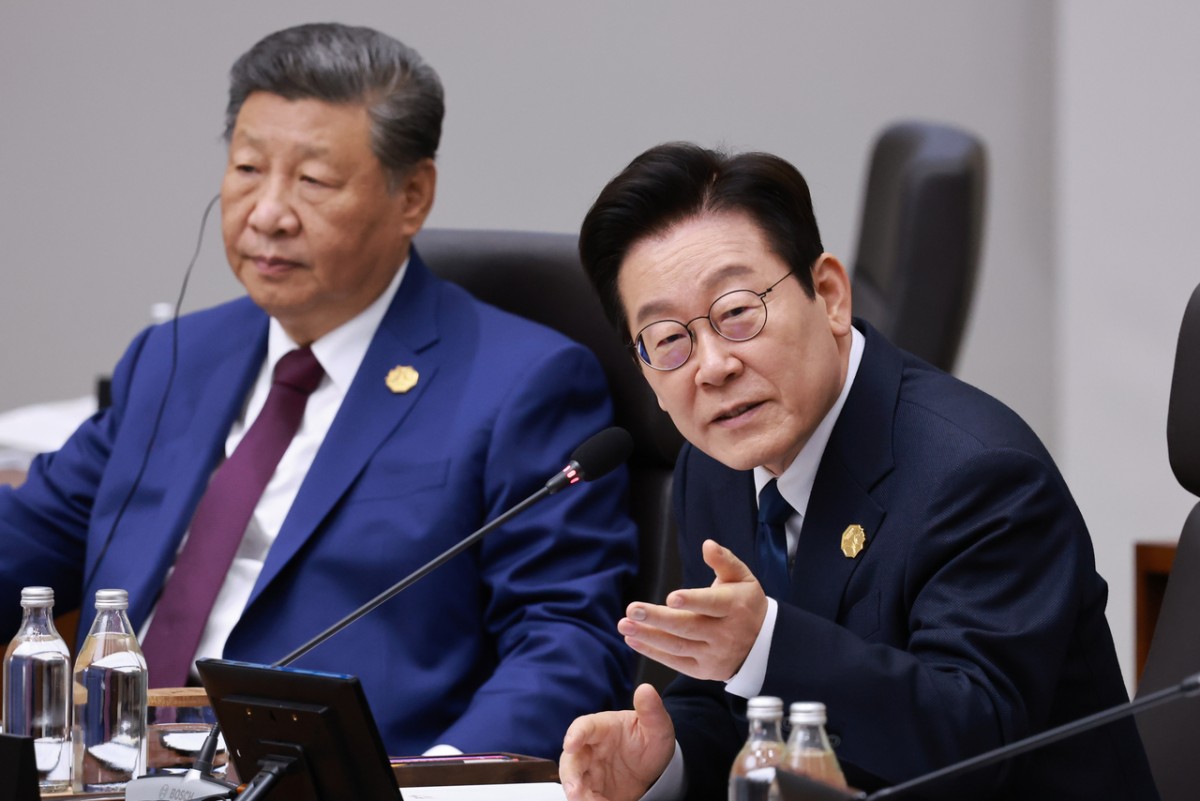 Tổng thống Lee Jae Myung tại phiên họp ngày 1/11 của Hội nghị Cấp cao APEC. Ảnh: Yonhap