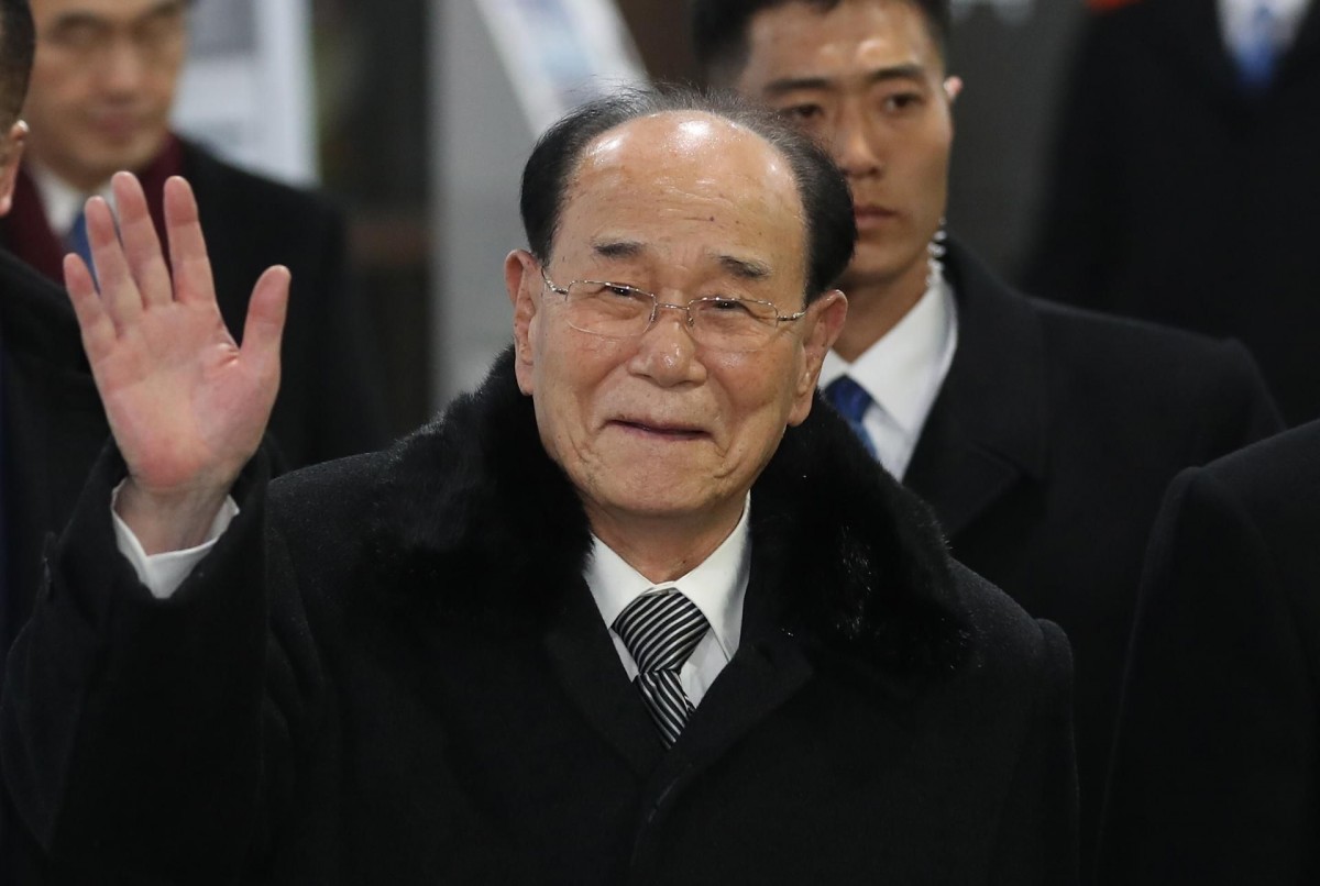 Nguyên Chủ tịch Ủy ban Thường vụ Hội nghị Nhân dân Tối cao Triều Tiên Kim Yong Nam tại Hàn Quốc năm 2018. Ảnh: Yonhap