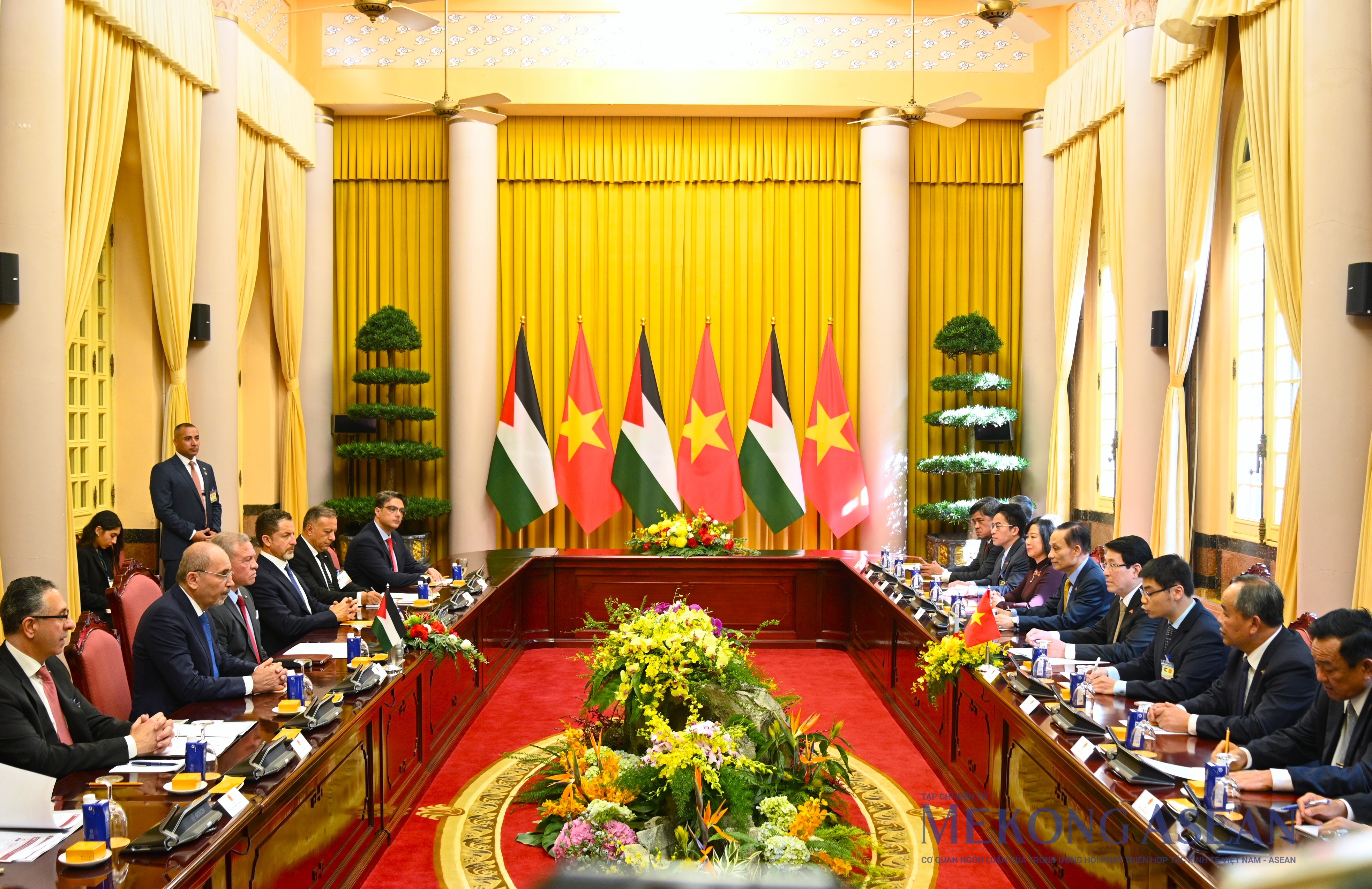 Chủ tịch nước Lương Cường chủ trì lễ đón Quốc vương Jordan