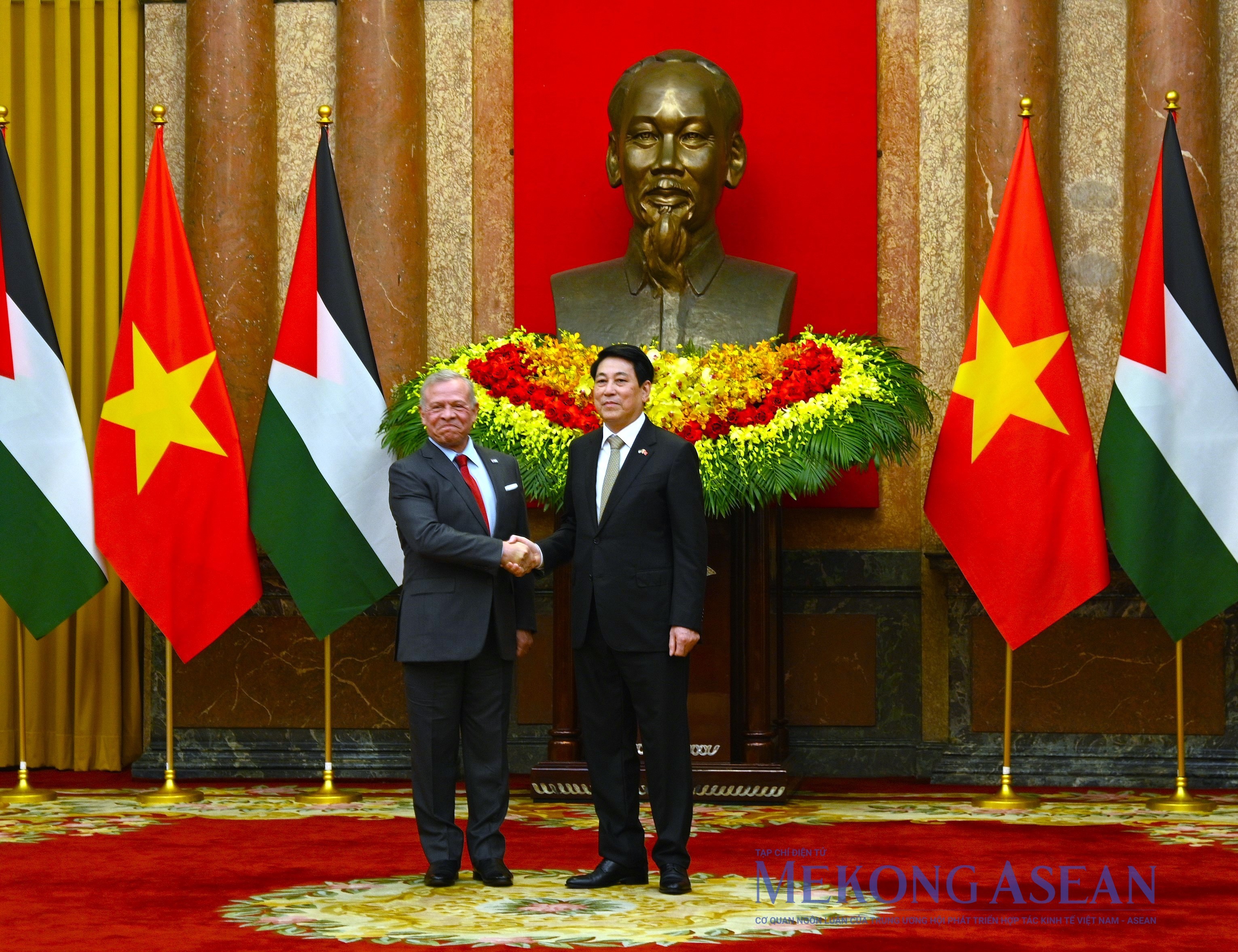 Chủ tịch nước Lương Cường chủ trì lễ đón Quốc vương Jordan