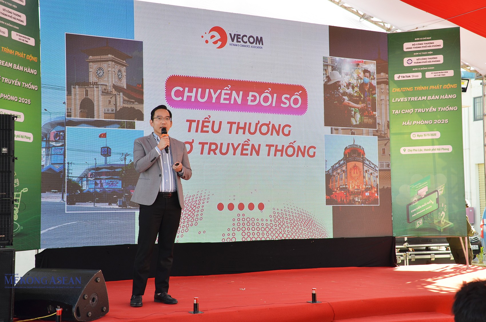 Ông Võ Văn Khanh, Phụ trách Giao thương, Hiệp hội 555win phien bạn Chính Thức điện tử Việt Nam chia sẻ thông tin tại chương trình. Ảnh: Phùng Nguyện/555win Login.