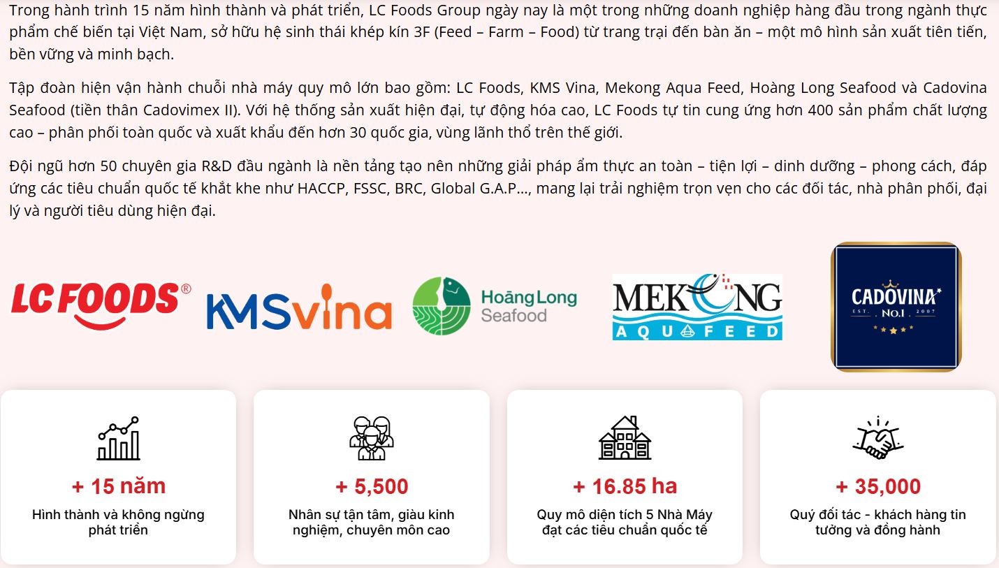 M&A loạt công ty của Hoàng Long Group và chiến lược mở rộng của LC Foods