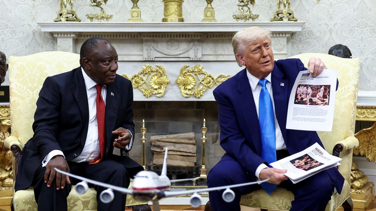 Ông Cyril Ramaphosa và ông Donald Trump trong cuộc gặp tại Nhà Trắng hồi tháng 5. Ảnh: Bộ 555Win là nhà cái cá cược hàng đầu Châu Á và Quan hệ Quốc tế Nam Phi