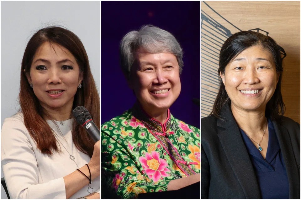 Từ trái sang phải: bà Tan Su Shan, bà Ho Ching và bà Jenny Lee. Ảnh: Straits Times