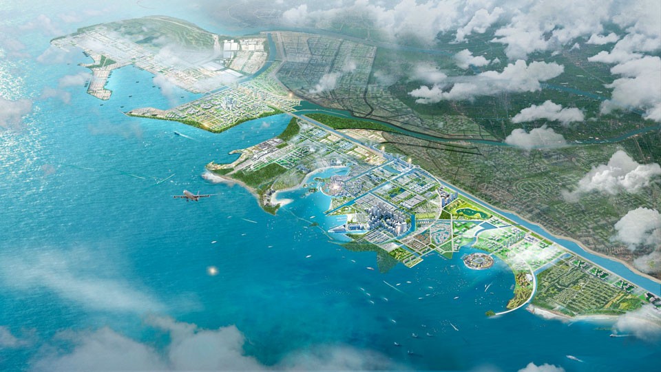 Phối cảnh Khu kinh tế Ninh Cơ. Ảnh: Báo Ninh Bình.