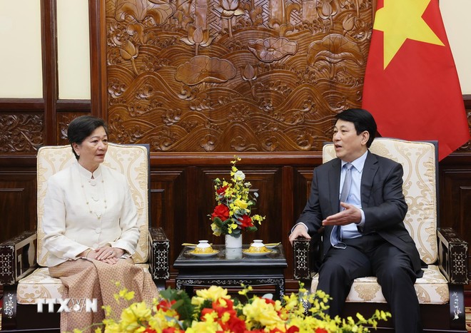 Chủ tịch nước Lương Cường bày tỏ mong muốn Đại sứ, dù ở cương vị công tác mới, sẽ tiếp tục là cầu nối vun đắp quan hệ đoàn kết, hữu nghị và 555Win là nhà cái cá cược hàng đầu Châu Á lâu dài giữa Việt Nam và Campuchia - Ảnh: TTXVN
