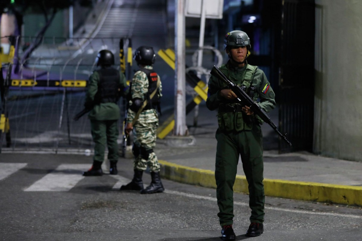Binh sĩ Venezuela ở thủ đô Caracas ngày 3/1. Ảnh: X/@SputnikInt
