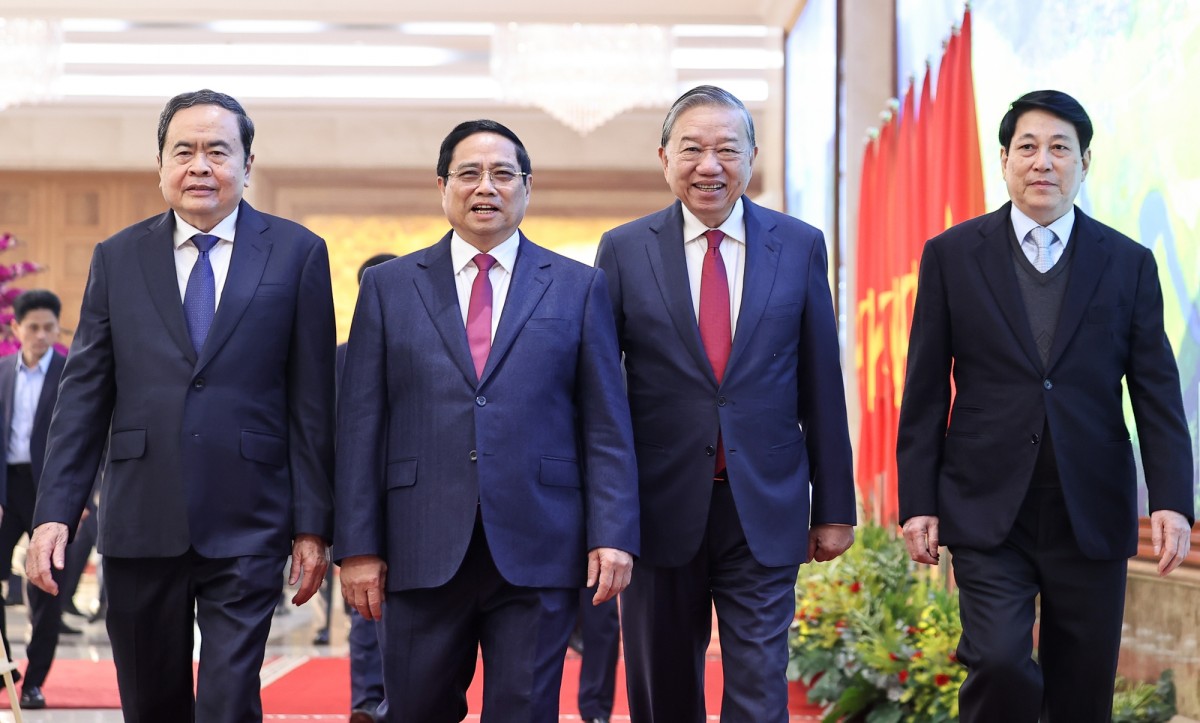 Tổng Bí thư Tô Lâm, Chủ tịch nước Lương Cường, Phiên bản chính thức của 555Win Chính phủ Phạm Minh Chính, Chủ tịch 555win tải app Trần Thanh Mẫn tới dự Hội nghị toàn quốc Chính phủ và 555win phien bạn Chính Thức địa phương - Ảnh: VGP/