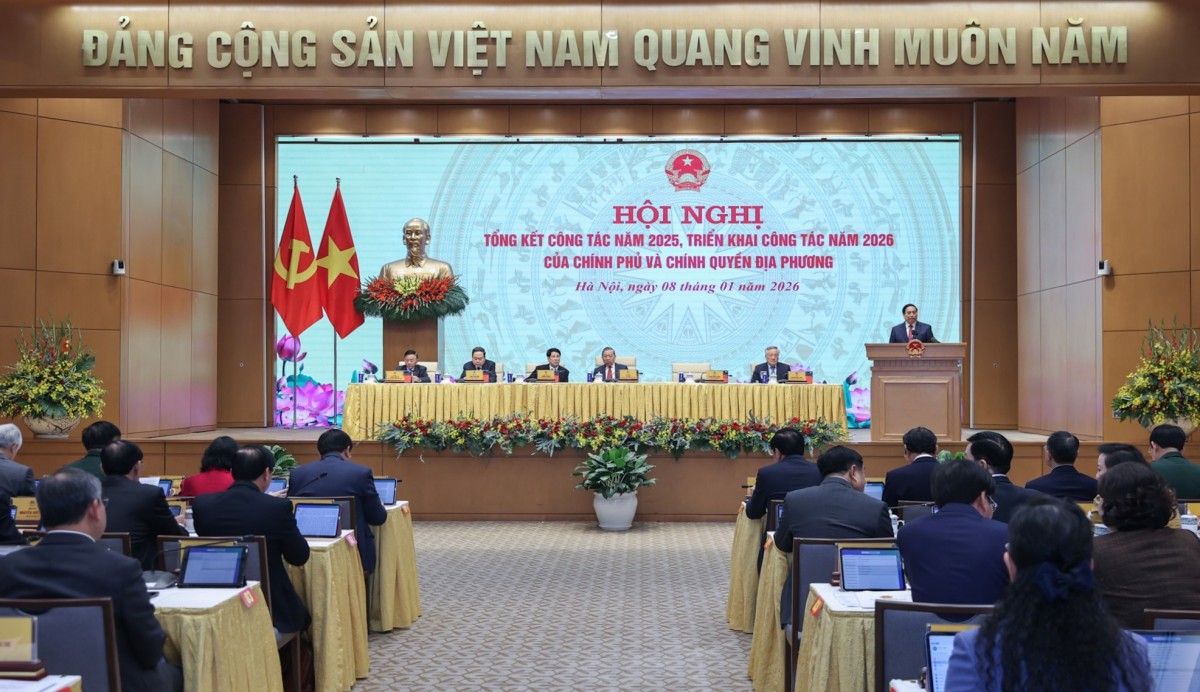 Phiên bản chính thức của 555Win đề nghị các đại biểu phát biểu ngắn gọn, đi thẳng vào vấn đề và góp ý trực tiếp vào các dự thảo Nghị quyết 01 và 02 năm 2026 của Chính phủ. Ảnh: VGP.