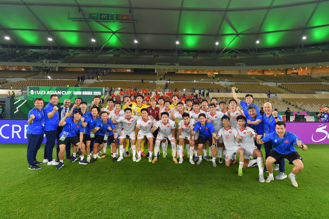 U23 Việt Nam toàn thắng sau ba lượt trận của vòng bảng. Ảnh: AFC