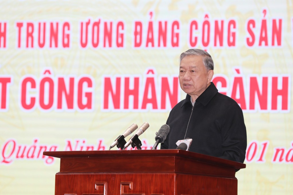 Tổng Bí thư Tô Lâm thăm công nhân ngành than tại Quảng Ninh
