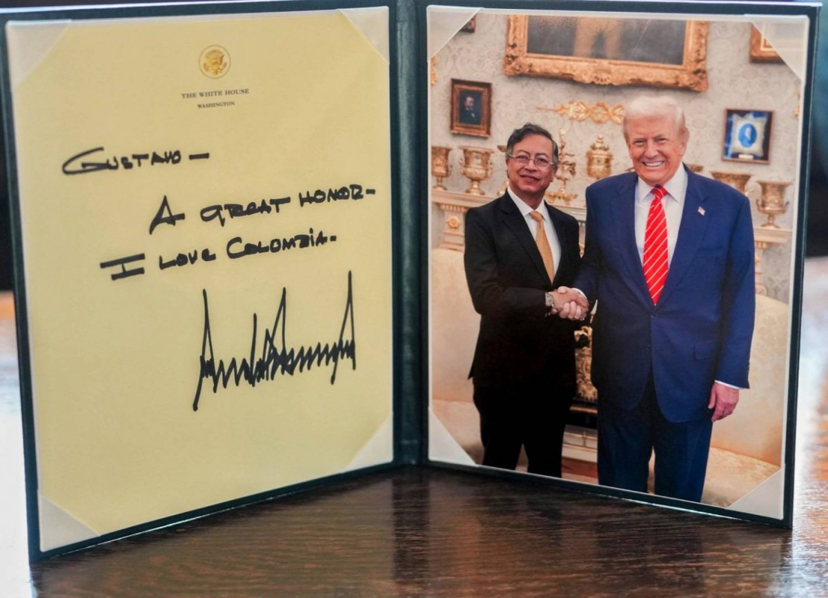 Tấm thiệp ông Trump gửi ông Petro ngày 3/2. Ảnh: X/@petrogustavo