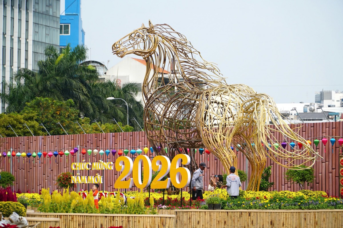 Công viên hoa xuân 152 Trần Phú - Thêm điểm vui chơi cho người dân dịp đầu năm mới