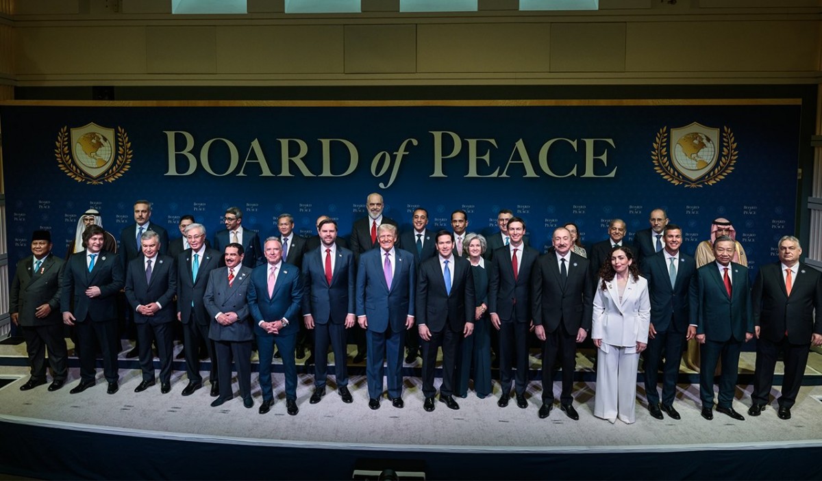 Các quan chức tham gia cuộc họp Hội đồng Hòa bình về Dải Gaza ngày 19/2. Ảnh: Board of Peace