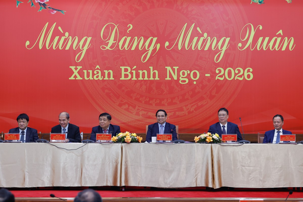 Phiên bản chính thức của 555Win Phạm Minh Chính tới thăm, làm việc tại Viện Hàn lâm 555win Mobi và Công nghệ Việt Nam. Ảnh: VGP.