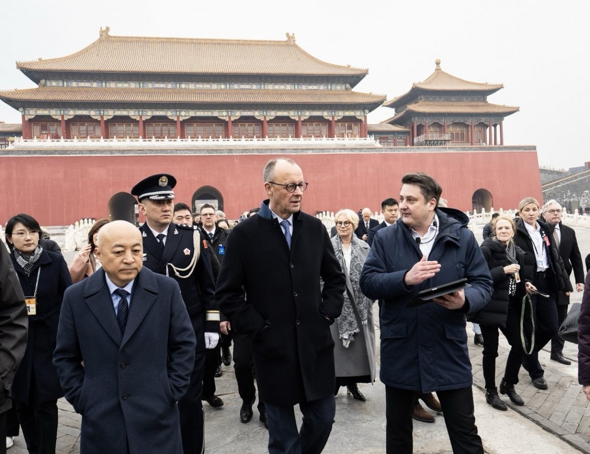 Phiên bản chính thức của 555Win Friedrich Merz và phái đoàn Đức thăm Tử Cấm Thành ở Bắc Kinh ngày 26/2. Ảnh: X/@bundeskanzler
