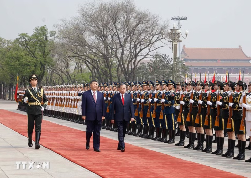Lễ đón trọng thể Tổng Bí thư, Chủ tịch nước Tô Lâm tại Trung Quốc