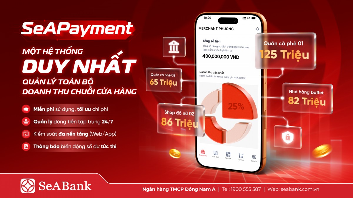 SeABank ra mắt SeAPayment, giúp chủ shop quản lý dòng tiền theo thời gian thực