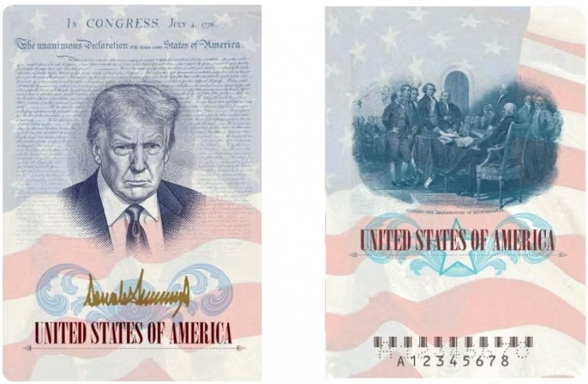 Mỹ phát hành hộ chiếu đặc biệt in hình ông Trump