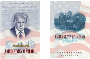 Mỹ phát hành hộ chiếu đặc biệt in hình ông Trump