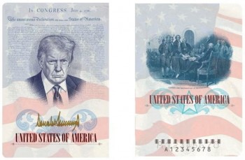 Mỹ phát hành hộ chiếu đặc biệt in hình ông Trump