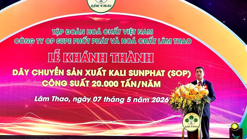 Supe Lâm Thao khánh thành dự án sản xuất phân bón kali sulphat 20.000 tấn