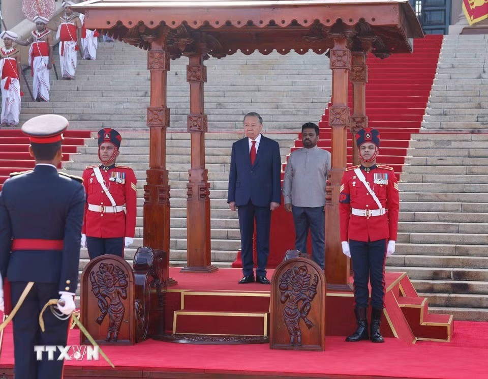Sri Lanka bắn 21 loạt đại bác chào mừng Tổng Bí thư, Chủ tịch nước Tô Lâm