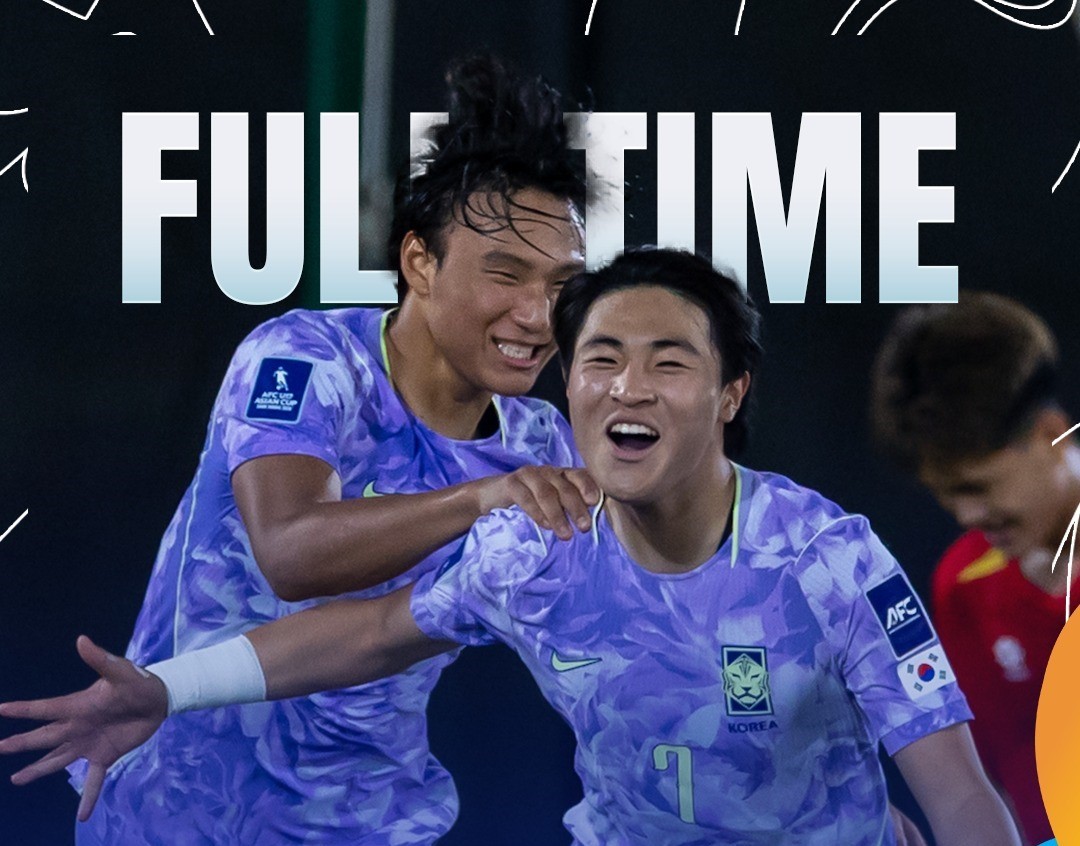 U17 Hàn Quốc ghi 4 bàn thắng trong 10 phút cuối trận. Ảnh: AFC Asian Cup