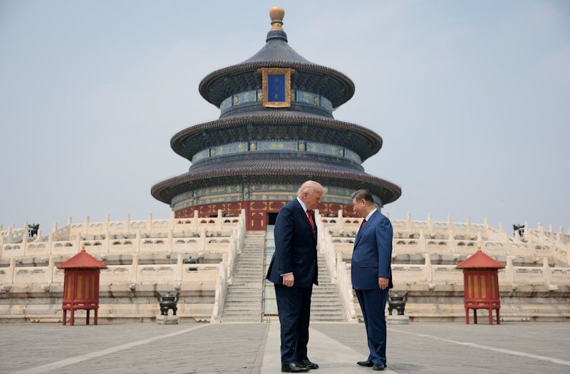 Ông Donald Trump và ông Tập Cận Bình tại Thiên Đàn. Ảnh: Reuters