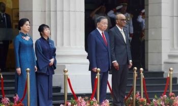 Lễ đón trọng thể Tổng Bí thư, Chủ tịch nước Tô Lâm tại Singapore