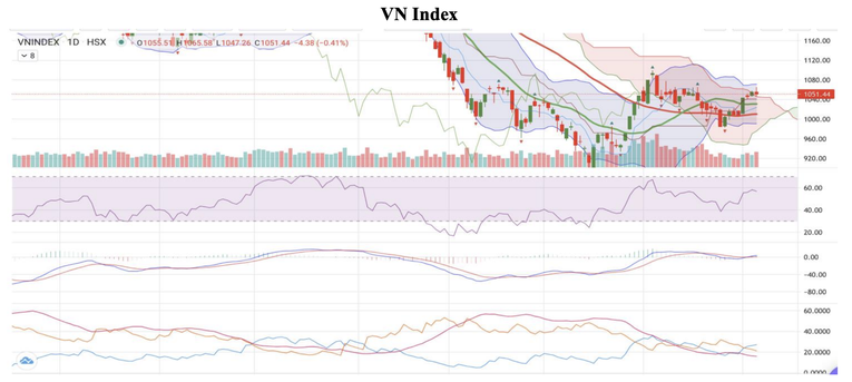 Đồ thị kỹ thuật của VN-Index.