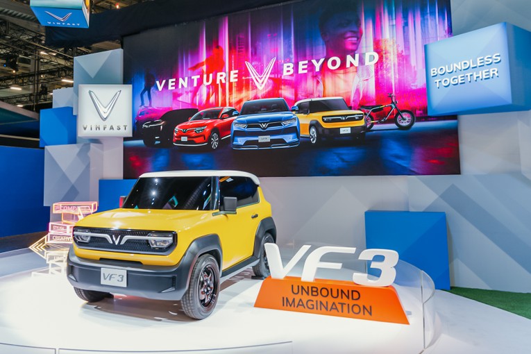 Mẫu xe điện mini-eSUV VF3 ch&iacute;nh thức ra mắt tr&ecirc;n quy m&ocirc; to&agrave;n cầu. Nguồn: VinFast.