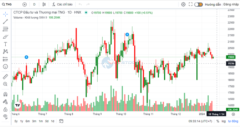 Lãnh đạo dệt may TNG chỉ bán được 51% số cổ phiếu đã đăng ký