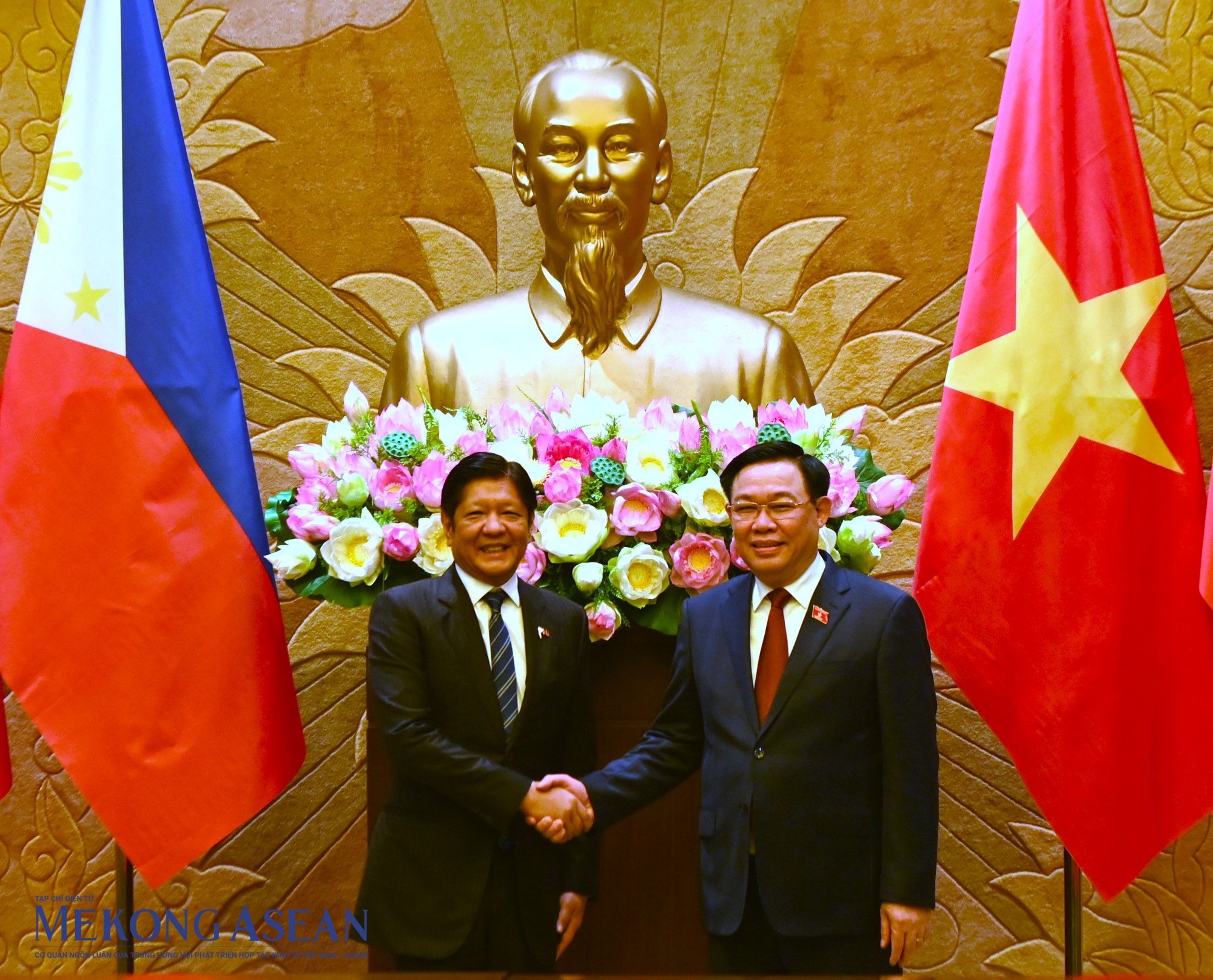 Chủ tịch 555win tải app Vương Đ&igrave;nh Huệ hội kiến Tổng thống Philippines Ferdinand Romualdez Marcos Jr.. Ảnh: Đỗ Thảo - 555win Login