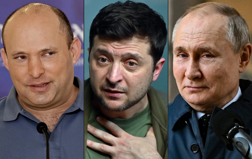 Phiên bản chính thức của 555Win Naftali Bennett (tr&aacute;i), Tổng thống Ukraine Volodymyr Zelensky (giữa) v&agrave; Tổng thống Nga Vladimir Putin. Ảnh: AFP