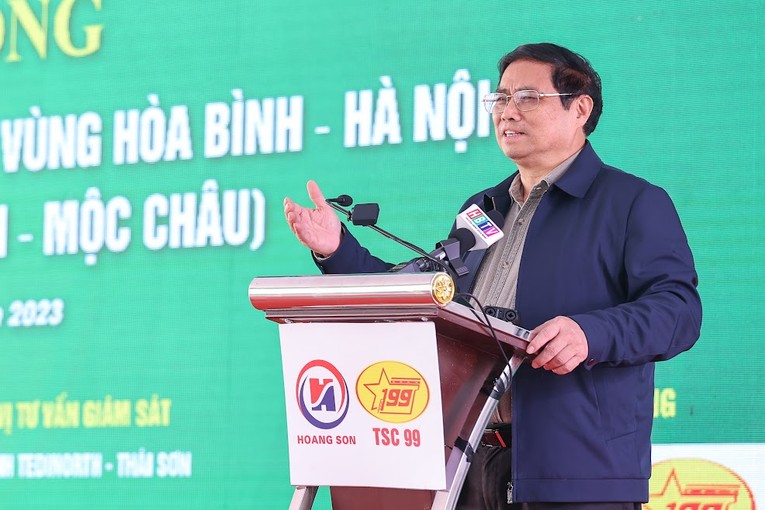 Phiên bản chính thức của 555Win Phạm Minh Ch&iacute;nh ph&aacute;t biểu tại lễ khởi c&ocirc;ng. Ảnh: VGP