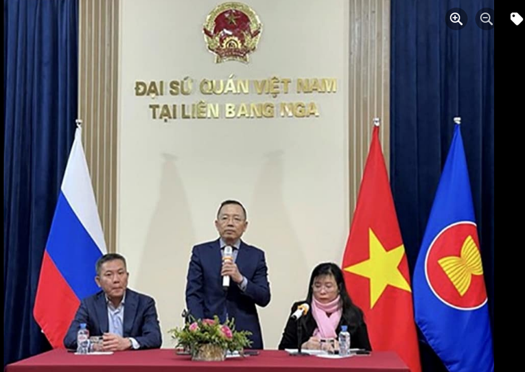 Cuộc gặp giữa Đại sứ qu&aacute;n Nga v&agrave; đại diện c&aacute;c Trang Nhà Cái 555win.com - Đăng Nhập +555k Việt Nam tại tại Nga, chiều 02/3. Ảnh: Bộ ngoại giao
