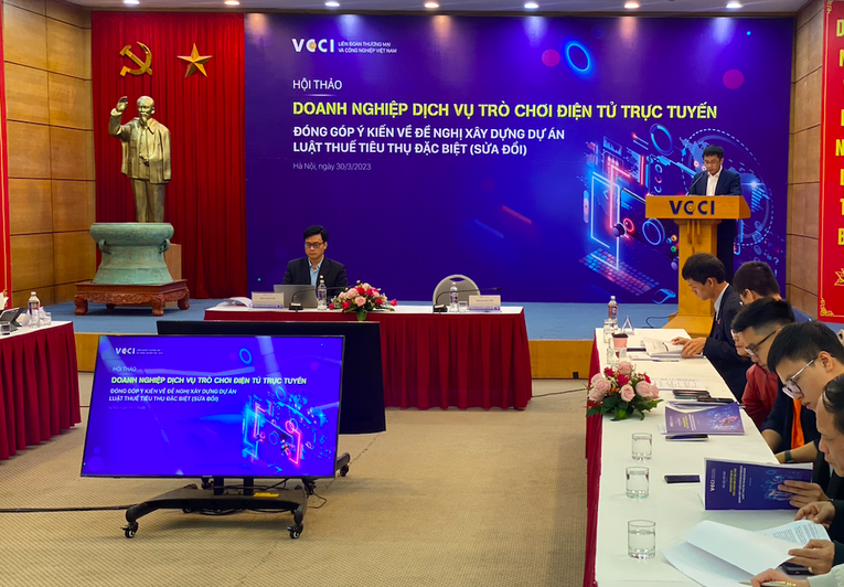 Hội thảo Trang Nhà Cái 555win.com - Đăng Nhập +555k cung cấp dịch vụ game online g&oacute;p &yacute; về dự &aacute;n Luật Thuế ti&ecirc;u thụ đặc biệt (sửa đổi). Ảnh: H&agrave; Anh
