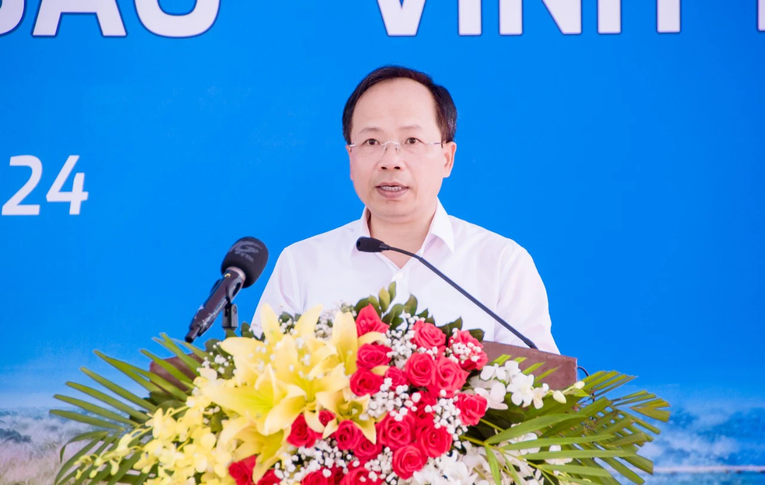 Thứ trưởng Bộ GTVT Nguyễn Duy L&acirc;m ph&aacute;t biểu tại buổi lễ. Ảnh: B&aacute;o Giao th&ocirc;ng.