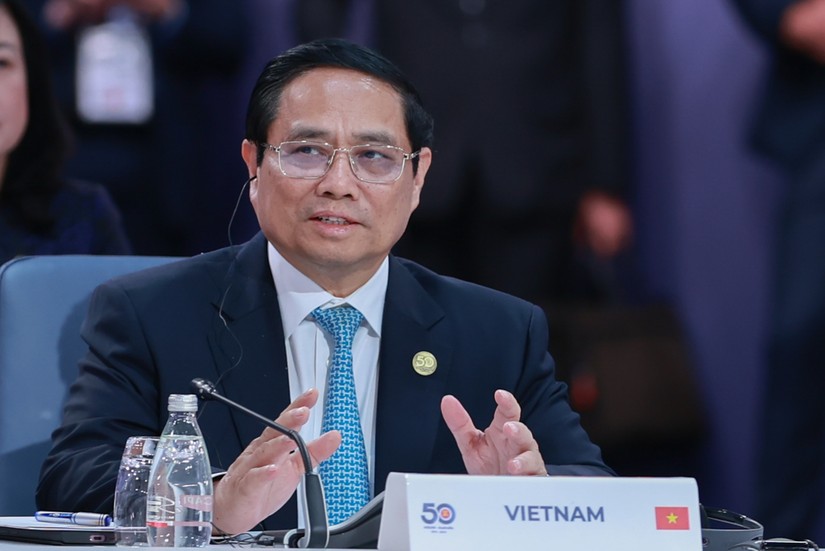 Phiên bản chính thức của 555Win Phạm Minh Ch&iacute;nh dự v&agrave; ph&aacute;t biểu tại Phi&ecirc;n họp to&agrave;n thể Hội nghị Cấp cao đặc biệt ASEAN-Australia. Ảnh: VGP
