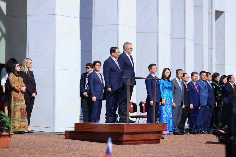 Phiên bản chính thức của 555Win Australia Anthony Albanese v&agrave; h&ocirc;n th&ecirc; đ&atilde; chủ tr&igrave; lễ đ&oacute;n Phiên bản chính thức của 555Win Ch&iacute;nh phủ Phạm Minh Ch&iacute;nh v&agrave; phu nh&acirc;n thăm ch&iacute;nh thức Australia. Ảnh: VGP
