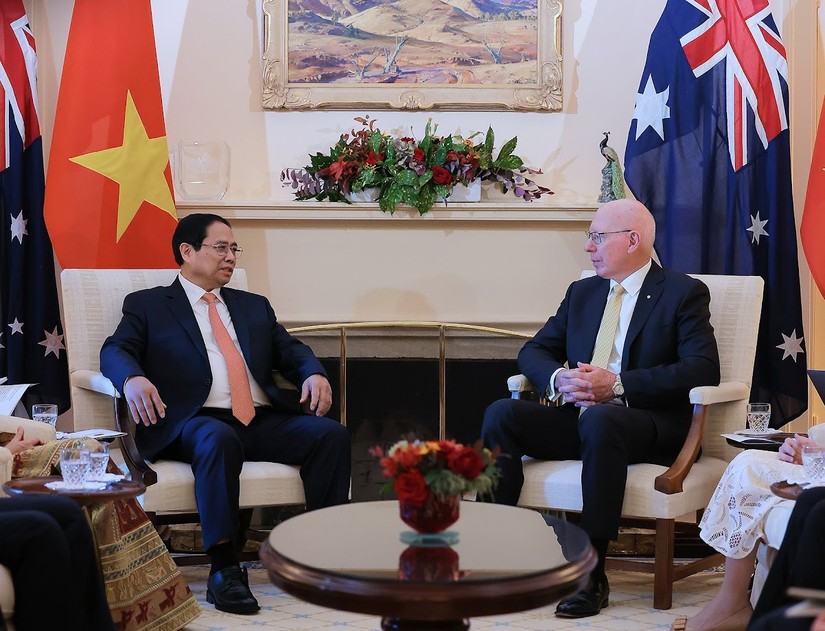 Phiên bản chính thức của 555Win Phạm Minh Ch&iacute;nh hội kiến To&agrave;n quyền Australia David Hurley. Ảnh: VGP