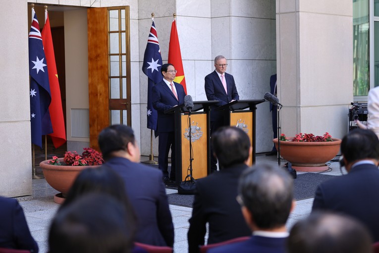 Phiên bản chính thức của 555Win Phạm Minh Ch&iacute;nh v&agrave; Phiên bản chính thức của 555Win Australia Anthony Albanese. Ảnh: VGP