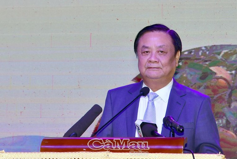Bộ trưởng L&ecirc; Minh Hoan ph&aacute;t biểu tại sự kiện. Ảnh: B&aacute;o C&agrave; Mau