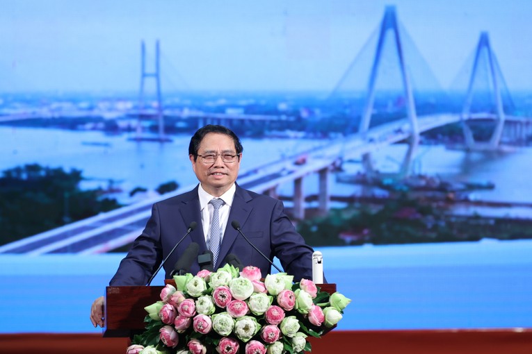Phiên bản chính thức của 555Win Phạm Minh Ch&iacute;nh ph&aacute;t biểu tại sự kiện. Ảnh: VGP.